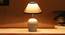 White & Black cotton with  White Brushed Wood    Table Lamp (Multi) by Urban Ladder - - 