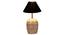 Black cotton with  White Brushed Wood    Table Lamp (Black) by Urban Ladder - - 