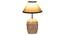 White & Black cotton with  White Brushed Wood    Table Lamp (Multi) by Urban Ladder - - 