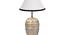 White & Black cotton with  White Brushed Wood    Table Lamp (Multi) by Urban Ladder - - 