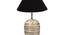 Black cotton with  White Brushed Wood    Table Lamp (Black) by Urban Ladder - - 