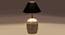 Black cotton with  White Brushed Wood    Table Lamp (Black) by Urban Ladder - - 