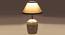 White & Black cotton with  White Brushed Wood    Table Lamp (Multi) by Urban Ladder - - 