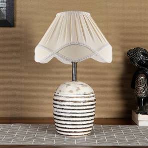 Vintage cotton off-white with White Brushed Wood Table Lamp-image-26