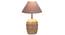 Grey cotton with  White Brushed Wood    Table Lamp (Grey) by Urban Ladder - - 