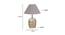 Grey cotton with  White Brushed Wood    Table Lamp (Grey) by Urban Ladder - - 