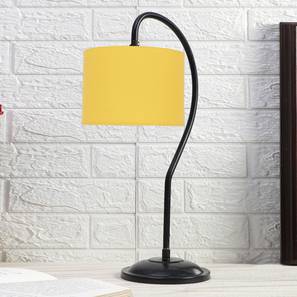 Yellow cotton Curvy table lamp with Iron Base-image-42
