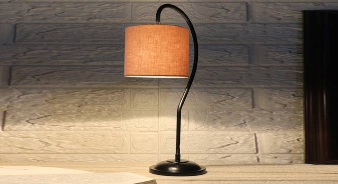 Grey cotton Curvy table lamp with Iron Base (SP06) (Grey) by Urban Ladder - - 