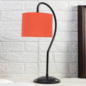 Orange cotton Curvy table lamp with Iron Base-image-46