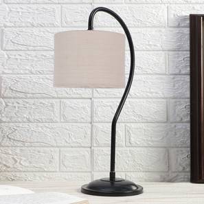 White Jute Curvy table lamp with Iron Base-image-32