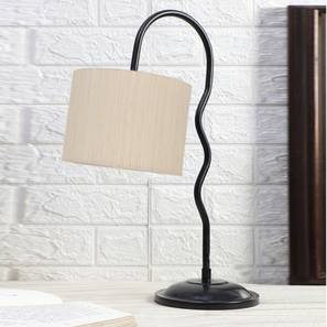 devansh off-white cotton Zig Zag Curvy table lamp with Iron Base-picture-16