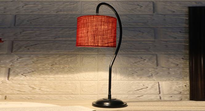 Maroon Jute  Curvy table lamp with Iron Base (SP11) (Red) by Urban Ladder - - 