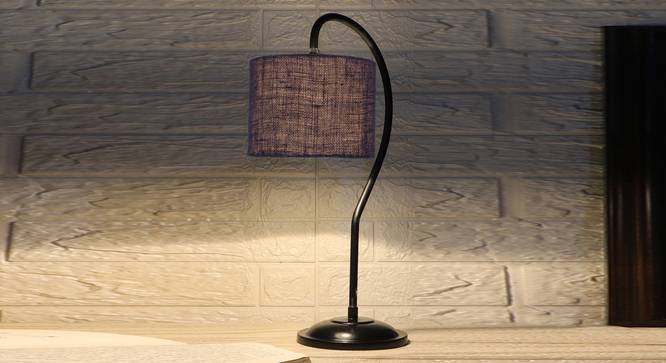 Blue Jute  Curvy table lamp with Iron Base (SP12) (Blue) by Urban Ladder - - 