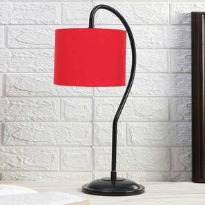 devansh Red cotton Curvy table lamp with Iron Base-picture-33