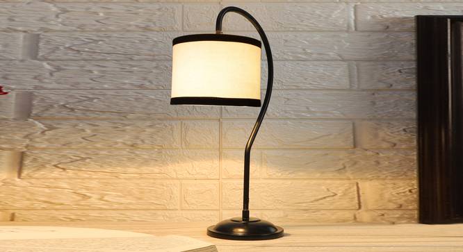 Multi cotton Curvy table lamp with Iron Base (SP07) (Grey) by Urban Ladder - - 