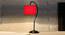 Red cotton Curvy table lamp with Iron Base (SP03) (Red) by Urban Ladder - - 