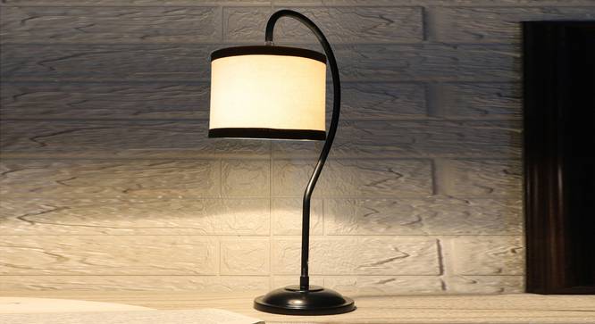 Multi cotton Curvy table lamp with Iron Base (SP07) (Grey) by Urban Ladder - - 