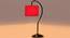 Red cotton Curvy table lamp with Iron Base (SP03) (Red) by Urban Ladder - - 