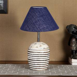 Blue Jute with White Brushed Wood Table Lamp-image-5
