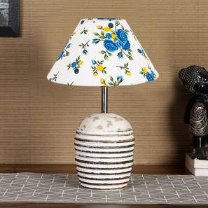 devansh Multicolor cotton with White Brushed Wood Table Lamp -1-picture-15