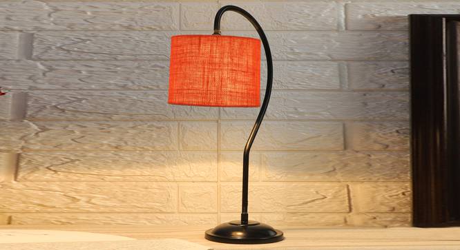 Orange Jute  Curvy table lamp with Iron Base (SP19) (Orange) by Urban Ladder - - 