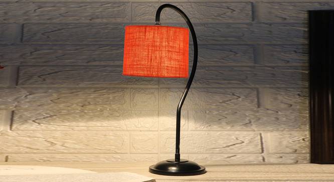 Orange Jute  Curvy table lamp with Iron Base (SP19) (Orange) by Urban Ladder - - 