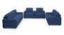 Apollo Sofa Set (Cobalt, Fabric Sofa Material, Compact Sofa Size, Soft Cushion Type, Regular Sofa Type, Master Sofa Component, Regular Back Type, Regular Back Height) by Urban Ladder - - 93331