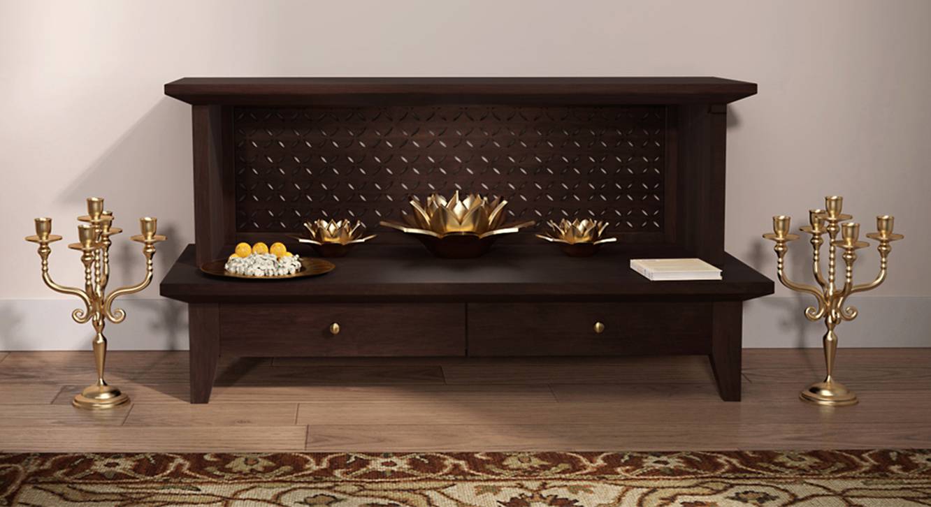 Devoto Solid Wood Free Standing Prayer Unit Without Door Urban Ladder