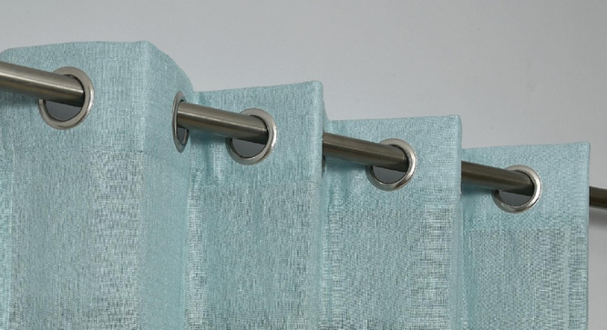 linen net Pack of 2 Sheer Door  Curtains. (Blue) by Urban Ladder - - 