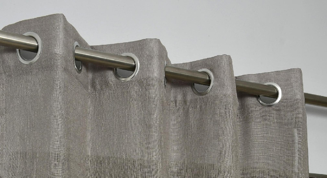 linen net Pack of 2 Sheer Door  Curtains. (Grey) by Urban Ladder - - 