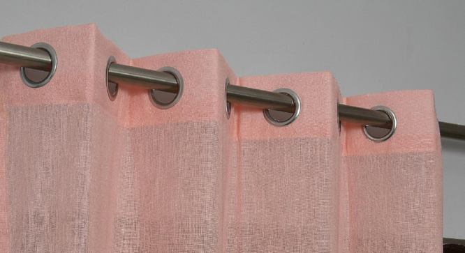 linen net Pack of 2 Sheer Door  Curtains. (Pink) by Urban Ladder - - 