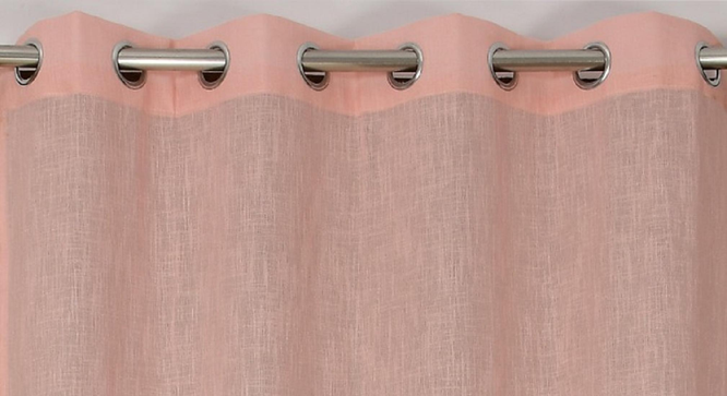 linen net Pack of 2 Sheer Door  Curtains. (Pink) by Urban Ladder - - 