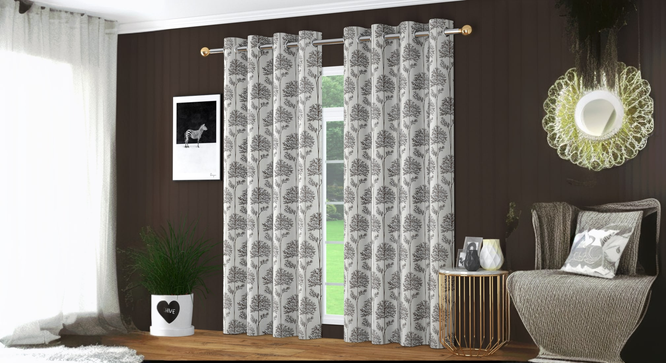 Solaris Pack of 2 Room Darkning Door Curtains (Brown) by Urban Ladder - - 