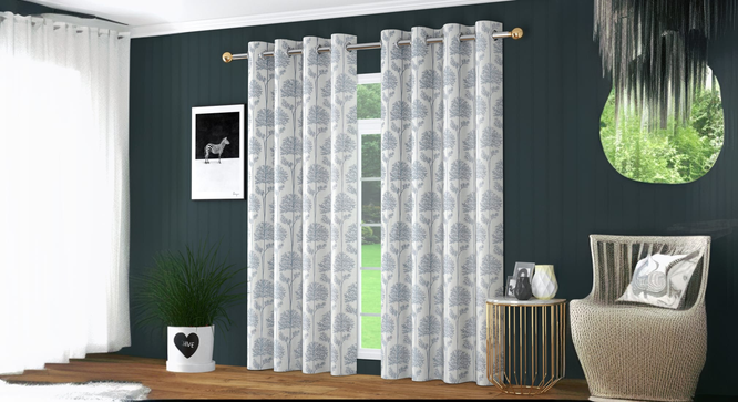 Solaris Pack of 2 Room Darkning Door Curtains (Grey) by Urban Ladder - - 