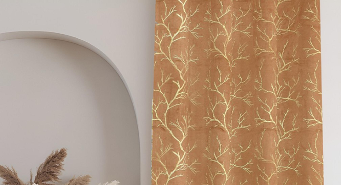 Dry Pack of 2 Blackout Door Curtain (Beige) by Urban Ladder - - 