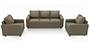 Apollo Sofa Set (Cappuccino, Leatherette Sofa Material, Compact Sofa Size, Soft Cushion Type, Regular Sofa Type, Master Sofa Component, Regular Back Type, Regular Back Height) by Urban Ladder - - 95040