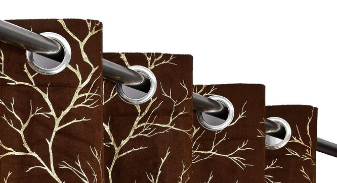 Dry Pack of 2 Blackout Door Curtain (Brown) by Urban Ladder - - 