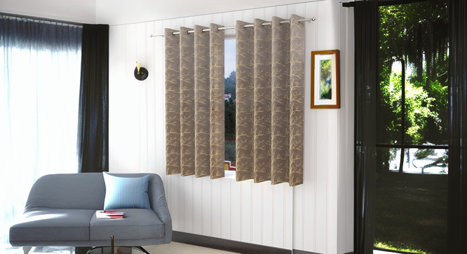 Dry Pack of 2 Blackout Door Curtain (Grey) by Urban Ladder - - 