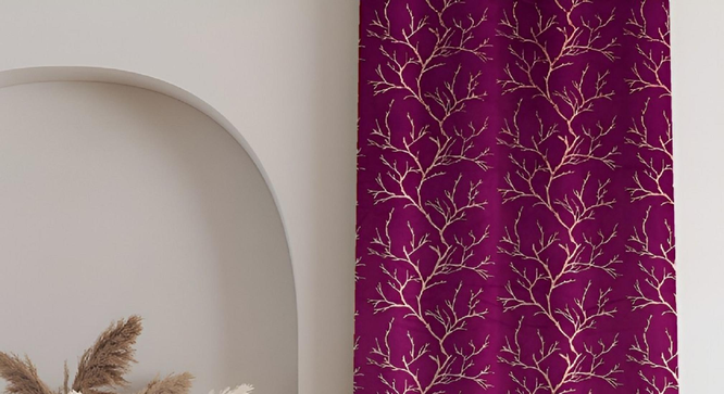 Dry Pack of 2 Blackout Door Curtain (Purple) by Urban Ladder - - 