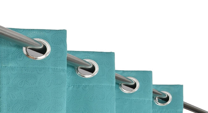 embo Pack of 2 Blackout Long Door Curtains (Blue) by Urban Ladder - - 