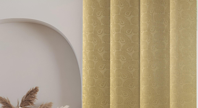 embo Pack of 2 Blackout Long Door Curtains (Beige) by Urban Ladder - - 