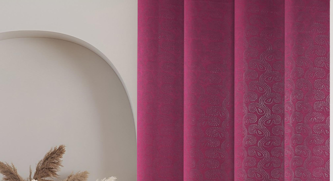 embo Pack of 2 Blackout Long Door Curtains (Red) by Urban Ladder - - 