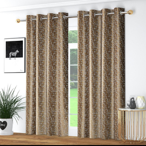 Home Linen In Noida Design Brown Polyester Room Darkening Door Curtain