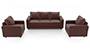 Apollo Sofa Set (Burgundy, Leatherette Sofa Material, Compact Sofa Size, Soft Cushion Type, Regular Sofa Type, Master Sofa Component, Regular Back Type, Regular Back Height) by Urban Ladder - - 95077