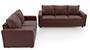 Apollo Sofa Set (Burgundy, Leatherette Sofa Material, Compact Sofa Size, Soft Cushion Type, Regular Sofa Type, Master Sofa Component, Regular Back Type, Regular Back Height) by Urban Ladder - - 95079