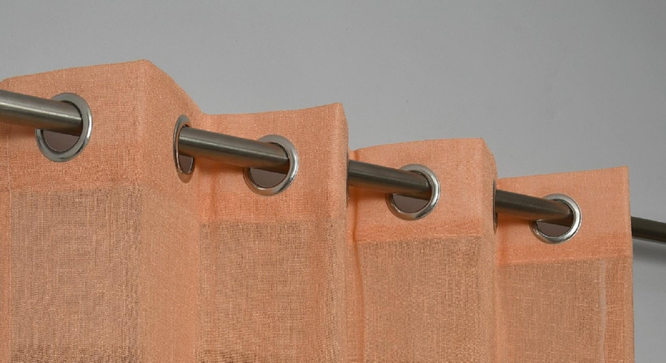 linen net Pack of 2 Sheer Door  Curtains. (Orange) by Urban Ladder - - 