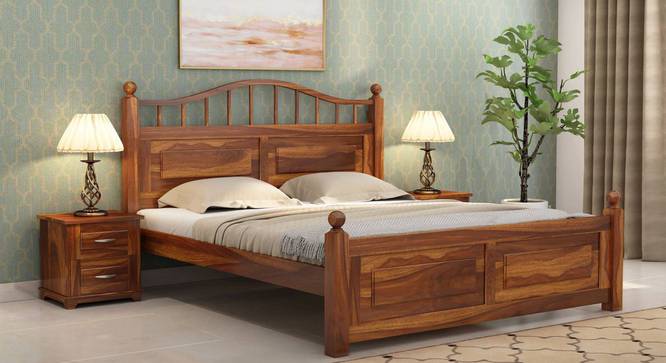 Adams Queen Size Bed Without Stotage (Teak Finish, Queen Bed Size) by Urban Ladder - - 