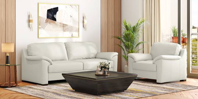 Farina Half Leather Sofa (Polaris Italian Leather) (1-seater Custom Set - Sofas, None Standard Set - Sofas, Regular Sofa Size, Regular Sofa Type, Half Leather Sofa Material, Polaris Italian Leather)