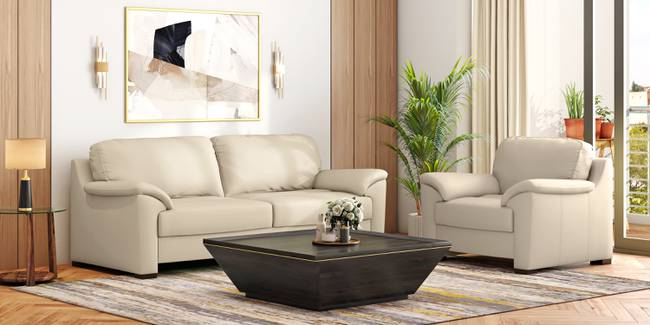 Farina Premium Italian Leather Sofa (Creme Fraiche Italian Leather) (1-seater Custom Set - Sofas, None Standard Set - Sofas, Regular Sofa Size, Regular Sofa Type, Leather Sofa Material, Creme Fraiche Italian Leather)