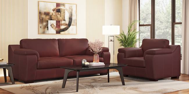 Trissino Premium Italian Leather Sofa (Bordeaux Italian Leather) (1-seater Custom Set - Sofas, None Standard Set - Sofas, Regular Sofa Size, Regular Sofa Type, Leather Sofa Material, Bordeaux Italian Leather)